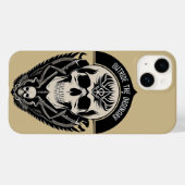 Coques Case-Mate iPhone Illustration gothique de crâne complexe (Verso (horizontal))