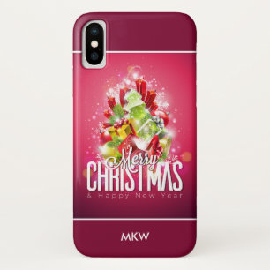Case-Mate iPhone Case Illustration graphique moderne de Noël rouge