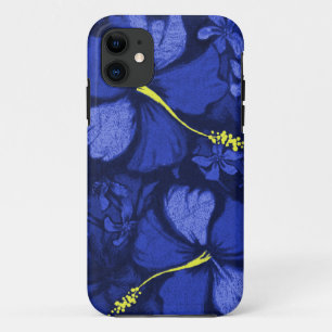 Coque iPhone 11 Illustration hawaïenne de roche de lave de ketmie