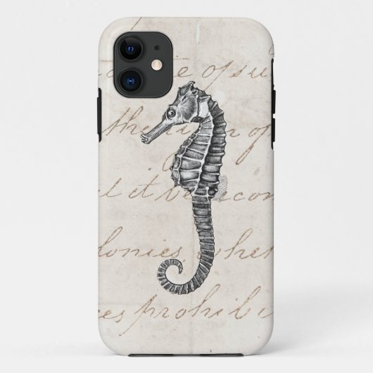 Coques Case-Mate iPhone Illustration hawaïenne d'hippocampe de 1800s (Dos)