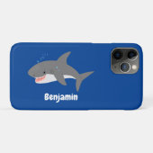 Coques Case-Mate iPhone Illustration joyeuse du grand requin blanc (Dos (Horizontal))