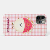 Coques Case-Mate iPhone Illustration mignon du ramboutan rose (Dos (Horizontal))