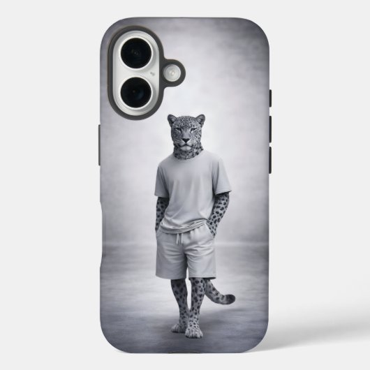 Coques Case-Mate iPhone Illustration minimale de léopard des neiges en ten (Verso)