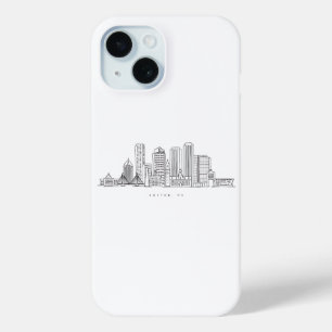 Coque Pour iPhone 15 Illustration minimaliste de l'horizon de la ville