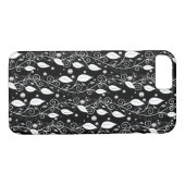 Coques Case-Mate iPhone Illustration moderne abstraite d'encre noire et bl (Dos (Horizontal))