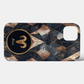 Coques Case-Mate iPhone Illustration moderne du zodiaque Bélier abstrait (Verso (horizontal))