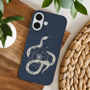Coques iPhone 16 Illustration mystique du serpent botanique