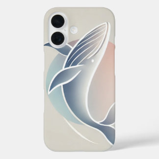 Coques iPhone 16 Illustration numérique - Silhouette de baleine gra