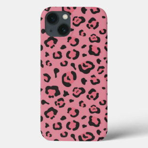 iPhone 13 Case Illustration of Leopard Pink Animal
