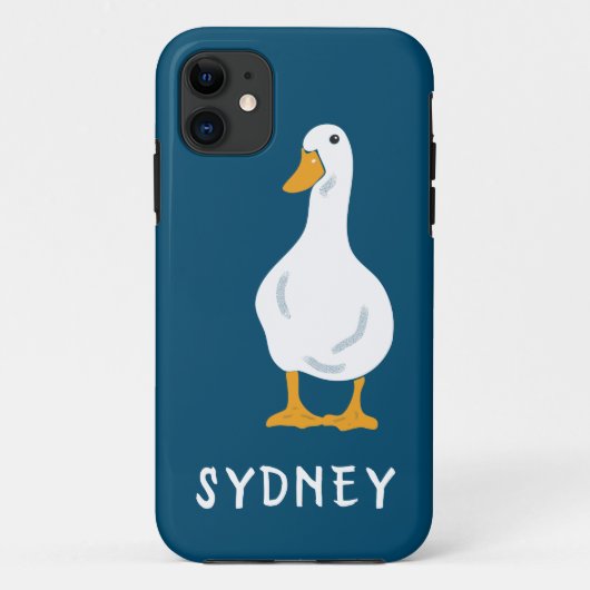 Coques Case-Mate iPhone Illustration personnalisée du canard blanc (Dos)