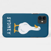 Coques Case-Mate iPhone Illustration personnalisée du canard blanc (Dos (Horizontal))