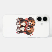 Coques Case-Mate iPhone Illustration romantique de l'amour du Beagle chiot (Verso (horizontal))