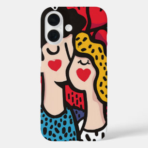 Coques iPhone 16 Illustration romantique d'un couple amoureux