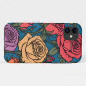 Coques Case-Mate iPhone Illustration rose colorée (Dos (Horizontal))