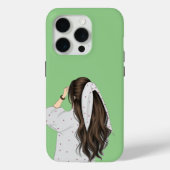 Coques Case-Mate iPhone Illustration tendance pour filles - Design vert él (Verso)