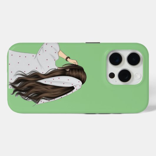 Coques Case-Mate iPhone Illustration tendance pour filles - Design vert él (Verso (horizontal))