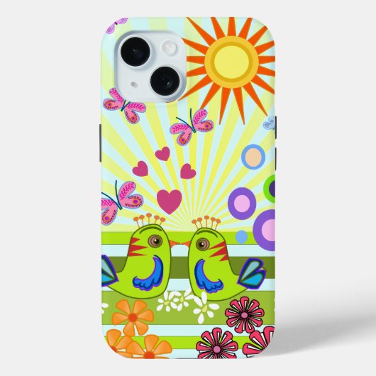 Coques Case-Mate iPhone Illustration vectorielle des Inséparables mignons (Verso)