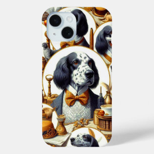 Coque Pour iPhone 15 Illustration vintage Anglais Setter