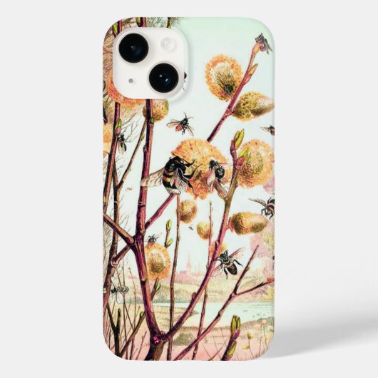 Coques Case-Mate iPhone Illustration vintage d'abeilles miel (Verso)