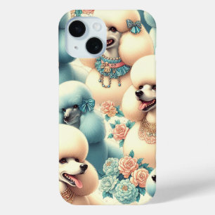 Coque Pour iPhone 15 Illustration vintage de caniche sans joint