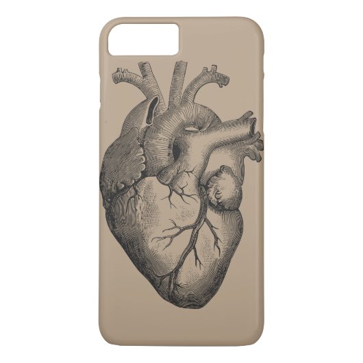 Coques Case-Mate iPhone Illustration vintage de coeur (Dos)