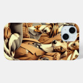 Coques Case-Mate iPhone Illustration vintage de Greyhound (Verso (horizontal))