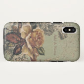 Coques Case-Mate iPhone Illustration vintage rose d'antiquité (Dos (Horizontal))