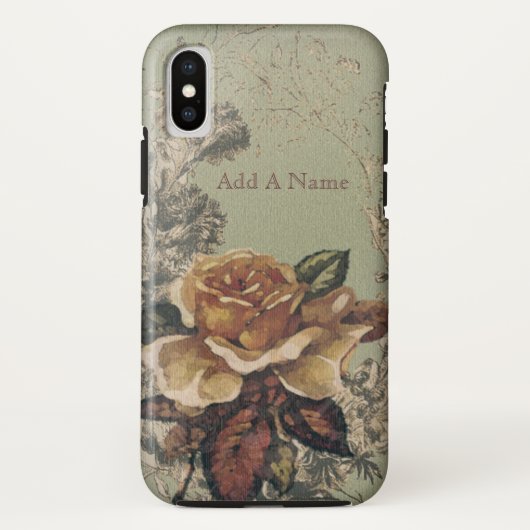 Coques Case-Mate iPhone Illustration vintage rose d'antiquité (Dos)