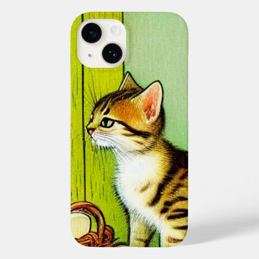Coques Case-Mate iPhone Illustration vintage Tabby Cat (Verso)