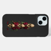 Coques Case-Mate iPhone Illustrations de crânes gothiques pixelisés avec d (Verso (horizontal))