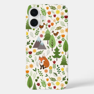 Coques iPhone 16 Illustrations de style scandinave sur motif crème