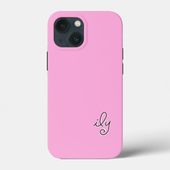 Coques Case-Mate iPhone ILY - Je t'aime - Rose clair - customise-le - (Verso)