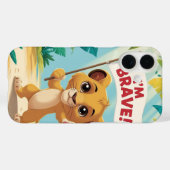 Coques Case-Mate iPhone "I'm Brave!" with a Cute Puppy (Verso (horizontal))
