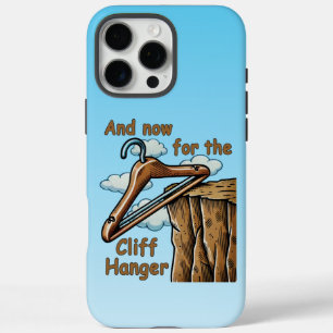 Coques iPhone 16 Pro Max Image amusante de Cliff Hanger avec jeu de mot