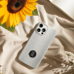 Coque iPhone 15 Pro Image argentique métallique en aluminium brossé<br><div class="desc">Coll slick,  brillante texture argent métallique,  look aluminium brossé : monogramme personnalisé et optionnel.</div>