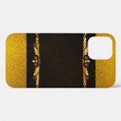 Coques Case-Mate iPhone image Arrière - plan cadre or floral (Verso (horizontal))