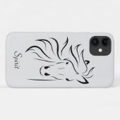 Coques Case-Mate iPhone Image d'art de silhouette de cheval moderne sur gr (Dos (Horizontal))