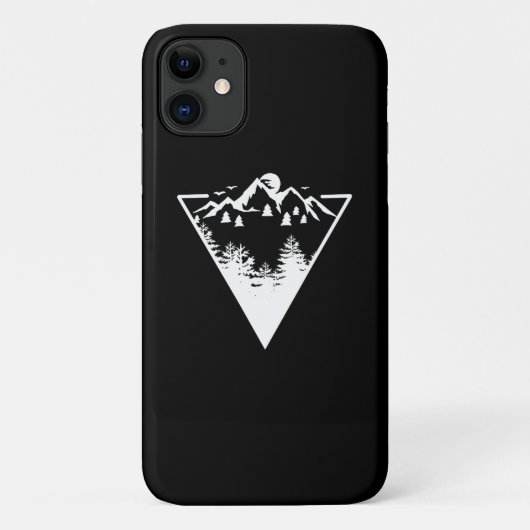 Coques Case-Mate iPhone Image de cadre triangle avec paysage sauvage (Dos)