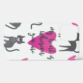 Coques Case-Mate iPhone Image de chat mignon. Love lettering (Verso (horizontal))