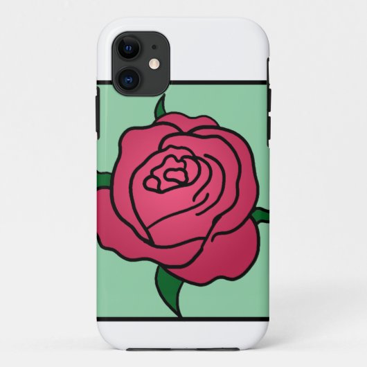 Coques Case-Mate iPhone Image de dessin animé Saint-Valentin rose rouge fl (Dos)