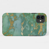 Coques Case-Mate iPhone Image De La Texture En Marbre Tendance En Vert & O (Dos (Horizontal))