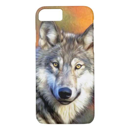Coques Case-Mate iPhone Image de peinture d'art de loup (Dos)