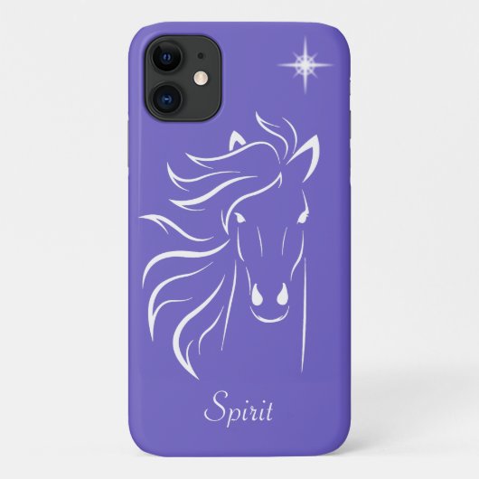 Coques Case-Mate iPhone Image de silhouette de cheval moderne sur periwink (Dos)