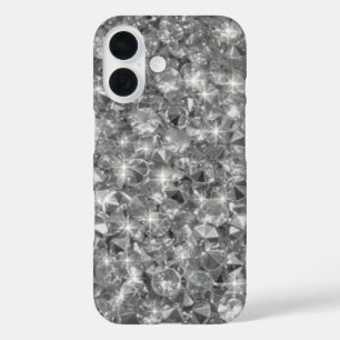 Coques iPhone 16 Image de texture des cristaux de strass