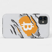 Coques Case-Mate iPhone Image déchirée Bitcoin avec logo Reveal Underneto (Dos (Horizontal))