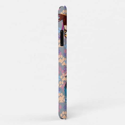 Coques Case-Mate iPhone image du visage d'un chien pitbull (Dos/Droite)