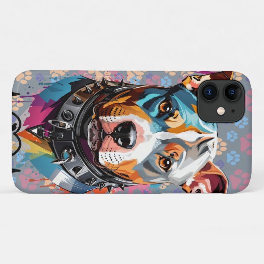 Coques Case-Mate iPhone image du visage d'un chien pitbull (Dos (Horizontal))
