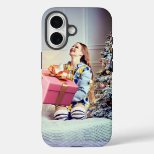 Coques iPhone 16 Image hiver de Noël avec une fille iPhone / iPad c