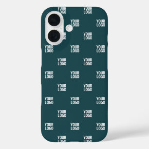Coques iPhone 16 Image, motif ou logo répétitif Vert bleu foncé