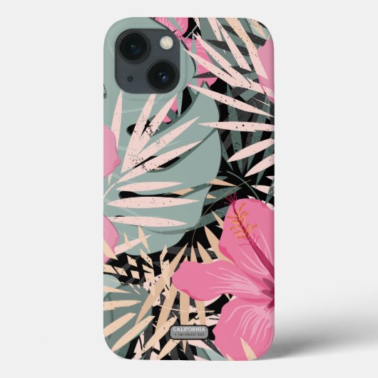 Coques Case-Mate iPhone Image personnalisée Moderne rétro l Feuille tropic (Verso)